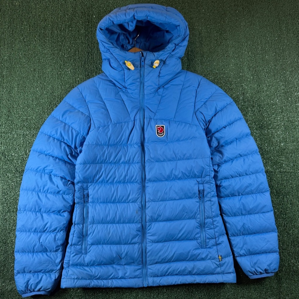 Fjallraven Expedition Pack Down Hoodie Women XS Blue Good Quilted Puffer Jacket
